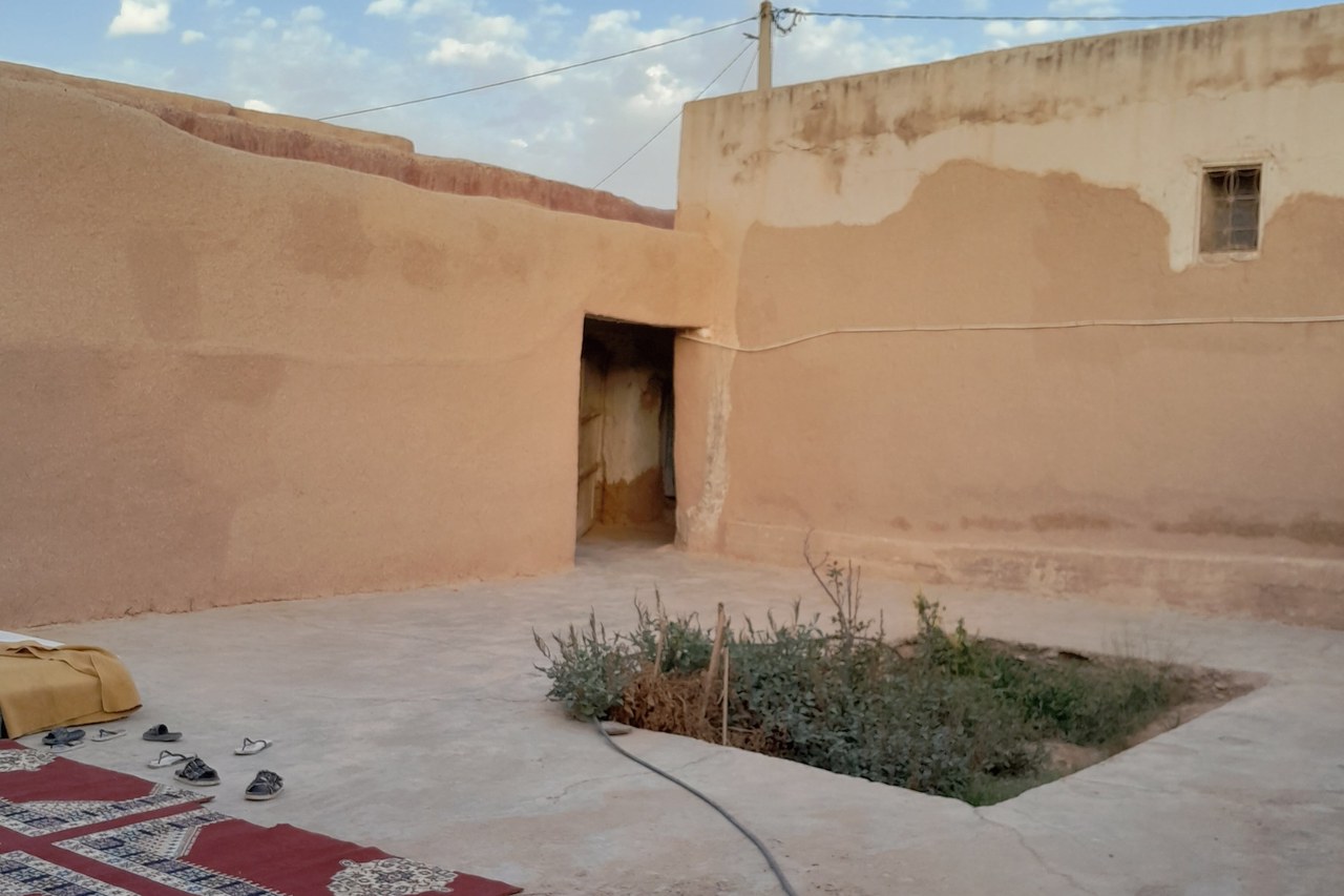 Looking across the courtyard towards the entrance of Firm Foundations.